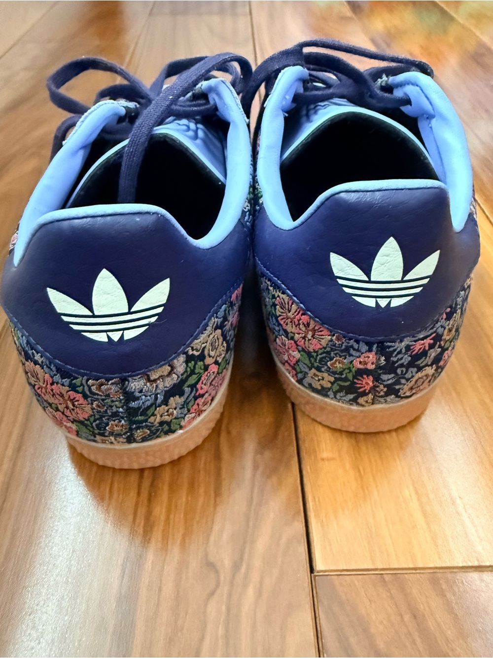 adidas Navy Floral Lace-Up Sneakers with Pastel Accents - Picture 6 of 6